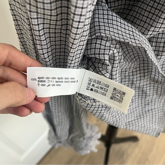 NWT Zara Women’s COLLECTION RUFFLED PLAID BLOUSE XL - Picture 10 of 10